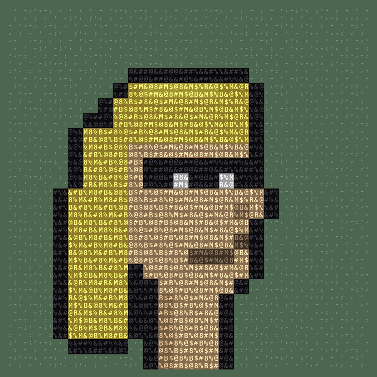 ASCII Punk rendered entirely with keyboard characters